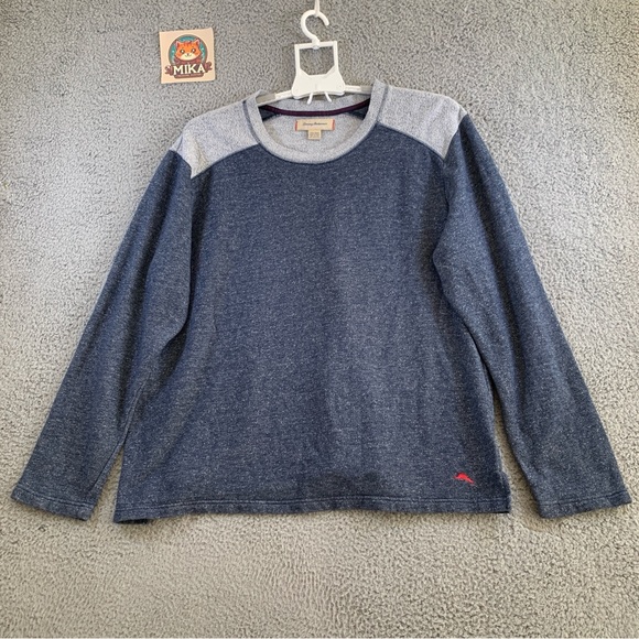 Tommy Bahama Other - Tommy Bahama Sweater Men's XXL Long Sleeve Sweatshirt Cotton Blend Navy Gray
